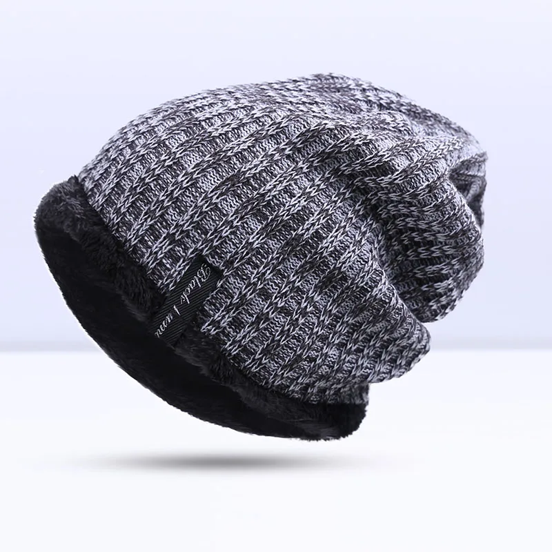 Вязаная бархатная плотная теплая зимняя шапка для мужчин, шапка Skullies, шапка s для мужчин, шапка s, шапка, кепка, теплая зимняя модная шапка с капюшоном