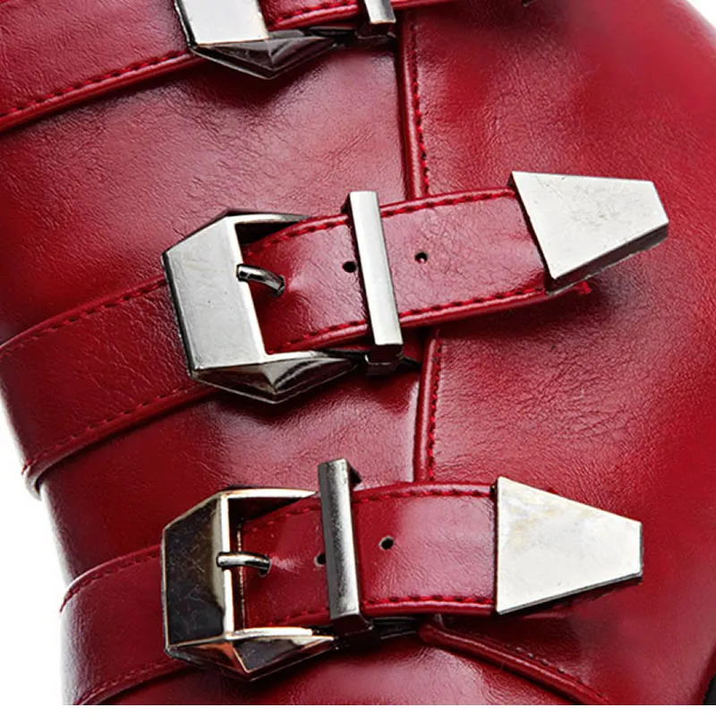 Модная зимняя женская обувь однотонные ботильоны из искусственной кожи с острым