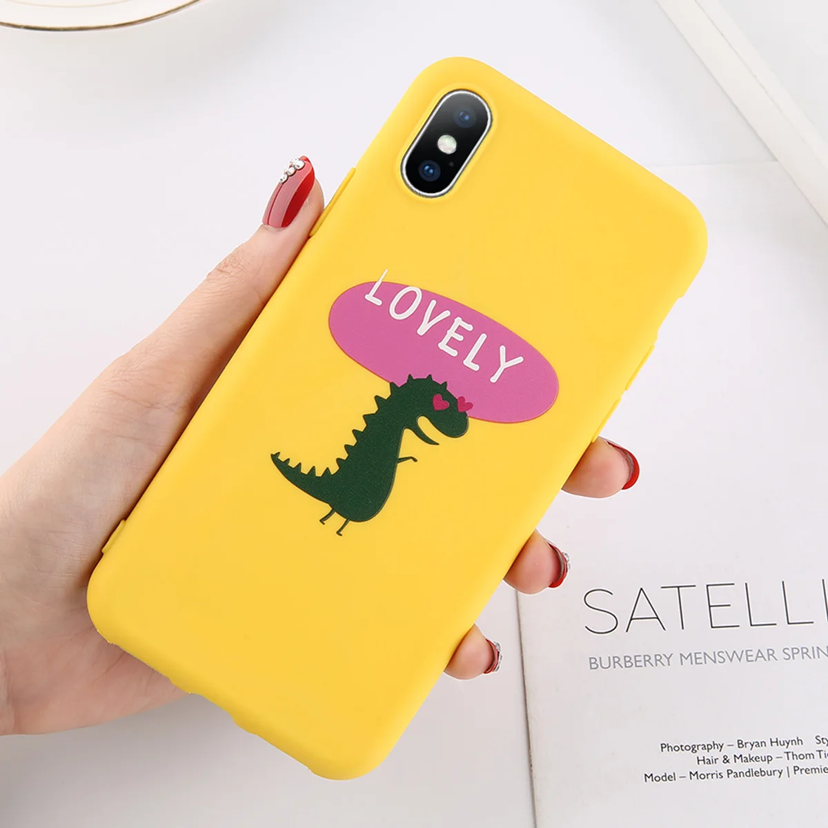 T2 Lovebay чехол для телефона для iPhone 11, 6, 6 s, 7, 8 Plus, X, XR, XS Max, 5 5S, мягкий ТПУ чехол с милым котом, динозавром для iPhone 11Pro Max, чехол s - Цвет: T2