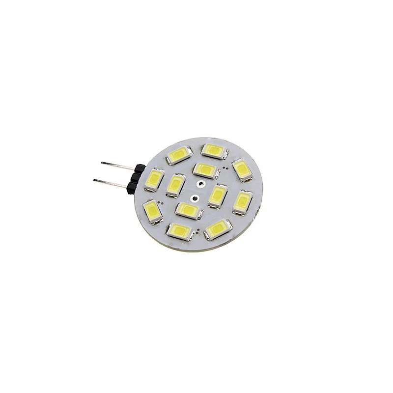 G4 светодиодный круглый диапазон светодиодный Bi-PinG4 12SMD 5730 12 светодиодный 4 Вт DC12V белое свечение, теплое белое свечение, лампочка для люстры 120 градусов DC 12V 10 шт