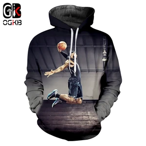 Худи OGKB мужское с 3D принтом, свитшот для баскетбола, суперслим, уличная одежда, оверсайз Habili, Мужская футболка, Осеннее худи унисекс