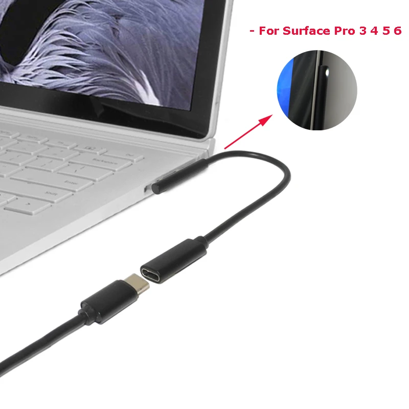 USB Type C PD зарядный кабель шнур для Microsoft Surface Pro 3 4 5 6 Go конвертер адаптер питания