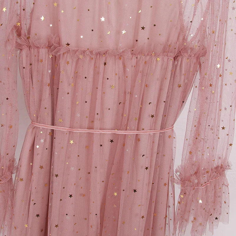 Женское вечернее платье с блестками повседневное Сетчатое ТРАПЕЦИЕВИДНОЕ