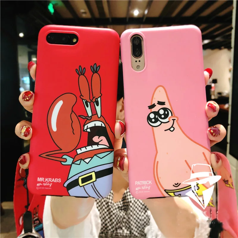 Чехол с мультипликационным принтом для huawei P20 милый мягкий задний губкой Бобом Mr.