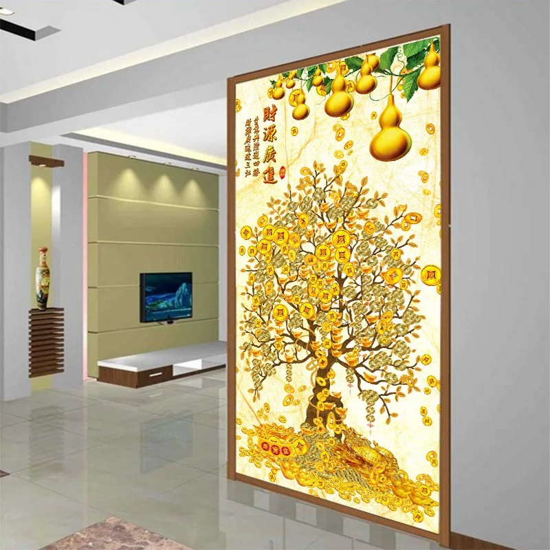 

3D mural wallpaper Customized medium-size oil painting with Money tree pattern as vertical background the corridor screen