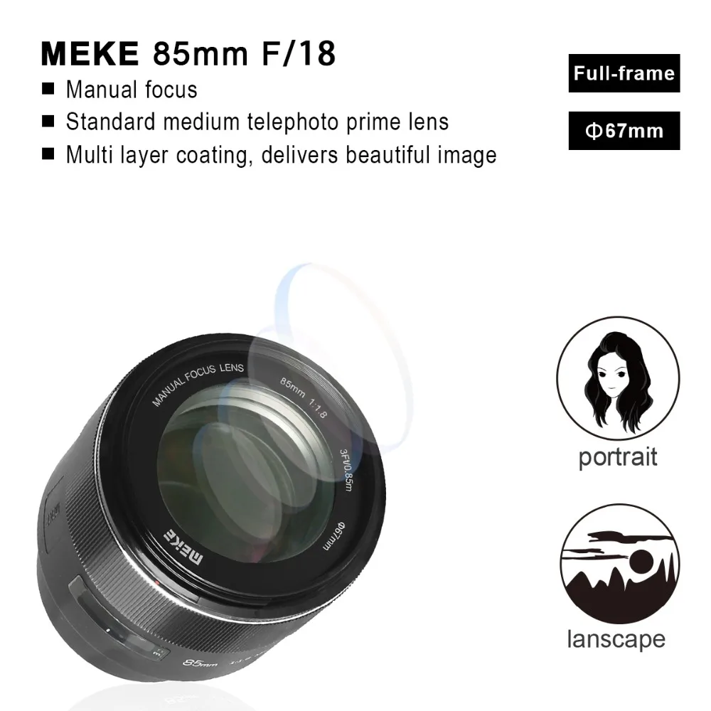 Meike 85 мм F1.8 ручная Фокусирующая линза с большой диафрагмой и автоматической для