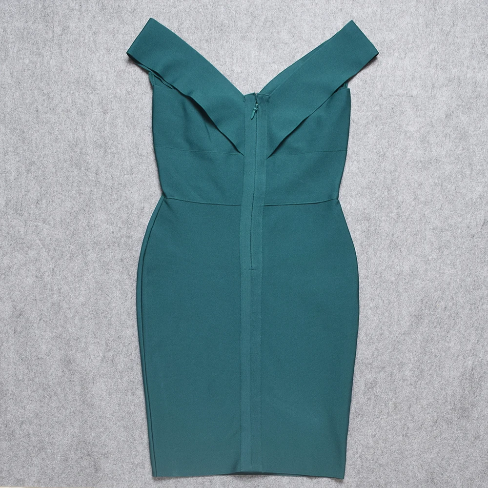 

tank runway dark green strap elastic knitted knee length sexy women's 2020 new fashion hl bodycon bandage dress