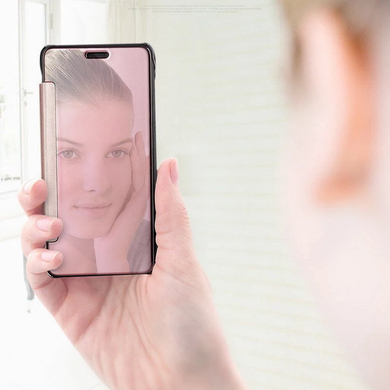 200 шт./лот зеркальные Чехлы прозрачное окошко для просмотра флип кейс чехол iPhone 7