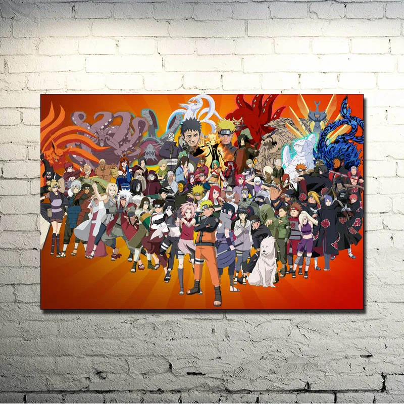 Naruto фильма Книги по искусству Шелковый плакат 13x20x30 inch Аниме картинки uzumaki Naruto Саске Какаши для настенный декор 043