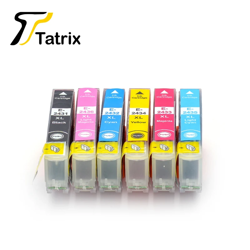 

6 шт. для 24XL T2431 T2432 T2433 T2434 T2435 T2436 совместимый чернильный катридж для Epson EXPRESSION PHOTO XP-55/750/760/850/860/950