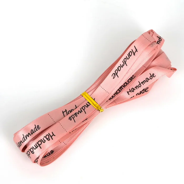 Pink 5 Ярд/лот красочные печатные "ручной работы" Корсажная Лента рождественские ленты для свадьбы DIY ремесла упаковочный пояс и Швейные аксессуары - Цвет: Pink