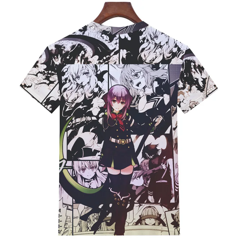 Футболка с коротким рукавом Seraph of the end Hiiragi Shinoa Krul Tepes костюм для косплея летние