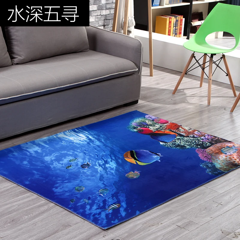 color9 3D мультяшный ковер с морским пейзажем акулы, нескользящий коврик, ковер для гостиной, спальни, детская комната, украшение, сказочные ковры - Цвет: color9
