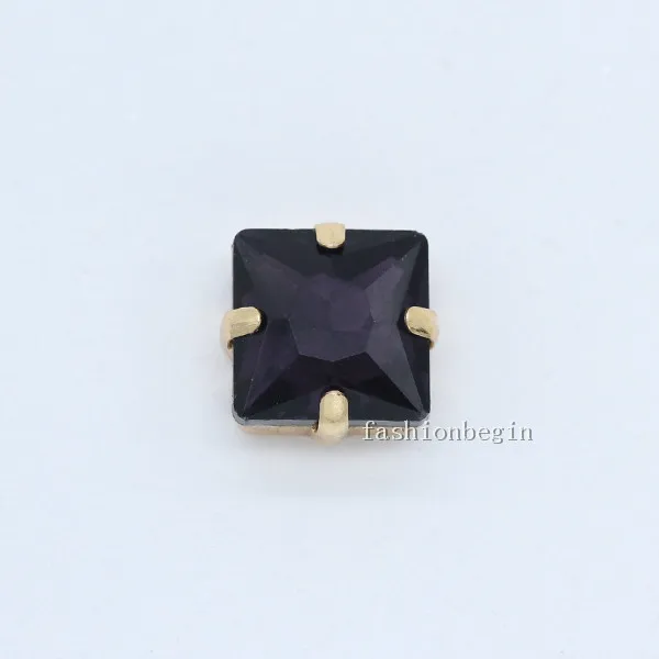 violet 20p 10 мм квадратные хрустальные стразы с плоской задней частью для самостоятельного изготовления обуви, сумок, шляп, украшений - Цвет: violet
