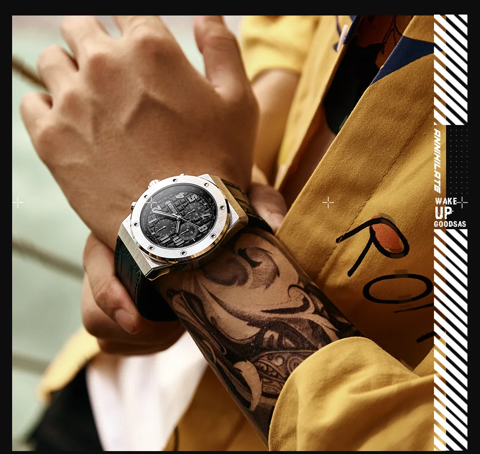 BAOGELA Homme Nouveau кварцевый браслет Montres, Chronographe, дизайнерский, светящийся, мужской, Cuir браслет, Relog