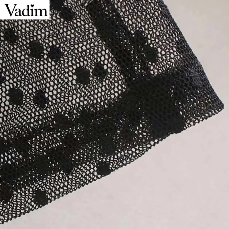 Vadim женская черная блузка с оборками, короткий стиль, длинный рукав, женские повседневные рубашки, сексуальные летние топы оверсайз blusas LB302