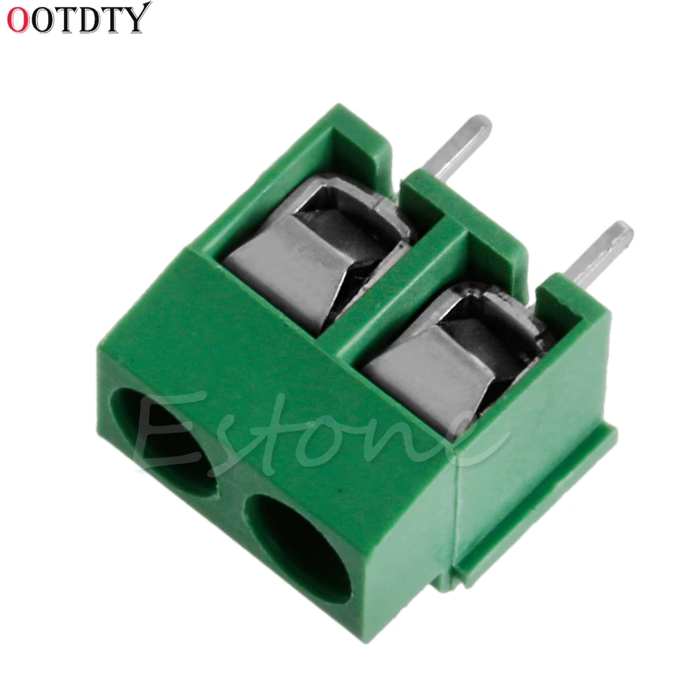 OOTDTY 2 шт. 300 в 10A 2P Штекерный PCB винтовой клеммный блок коннектор 5 мм Шаг