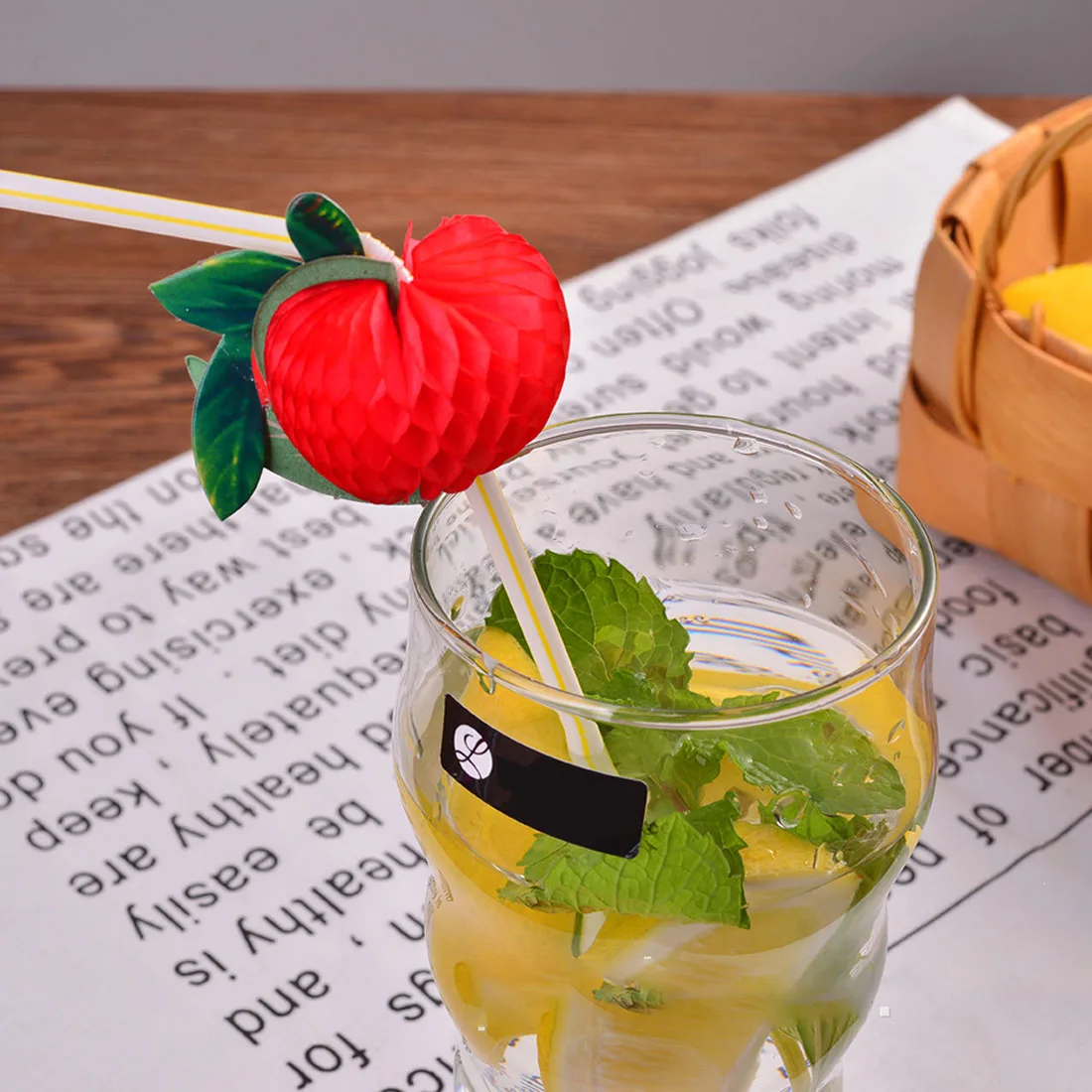 50 шт./лот 3D соломинка для вечерние разноцветная напитков пластиковая коктейля