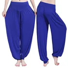 XXL размера плюс спортивные женские штаны для йоги яркие шаровары из модала танцевальные штаны для йоги TaiChi длинные штаны гладкие леггинсы брюки