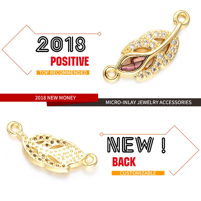 ZHUKOU 1PCS Fashion charms Accessories for jewelry earring DIY handmade women's necklace jewelry connector VS299 6x17mm