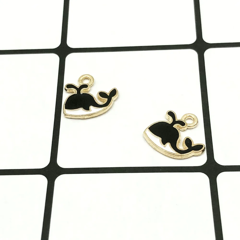 10 шт./Лот модные эмалированные подвески в виде маленького Кита для волос браслета