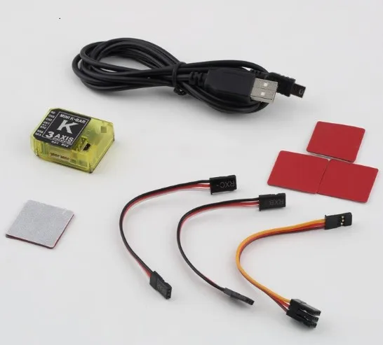 Желтый K8 V2 трехосевой гироскоп 3-осевой безflybarless система для Mikado VBAR выравнивание