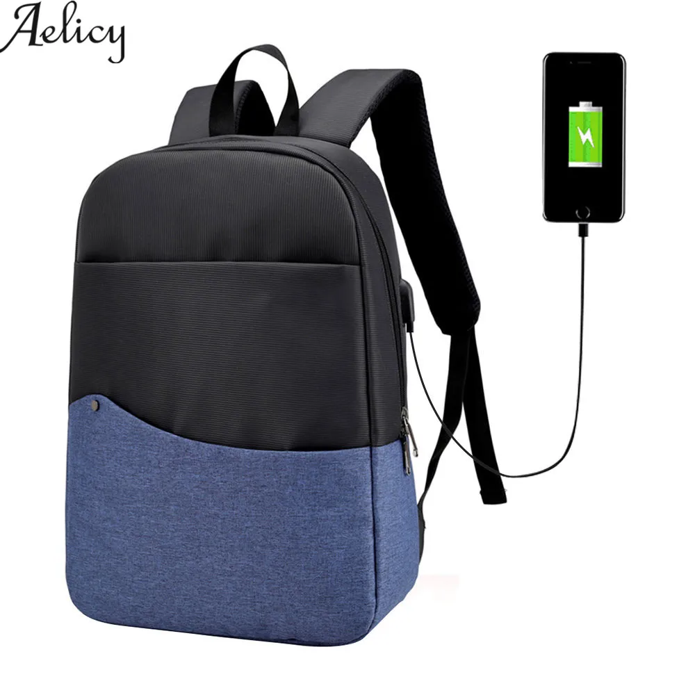 Aelicy мужской женский нейлоновый рюкзак для ноутбука сумка с USB зарядкой