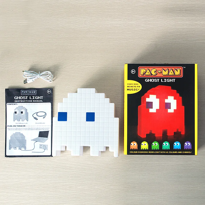 PacMan лампа призрак светодиодный ночник многоцветный мультфильм ночные светильники USB перезаряжаемые для детей детской украшения освещение