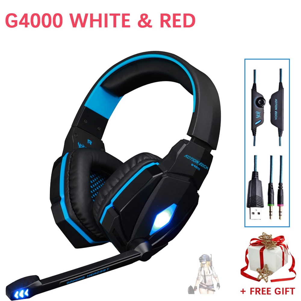 G4000 стерео игровая гарнитура для PS4 ПК Xbox один контроллер Шум шумоподавления