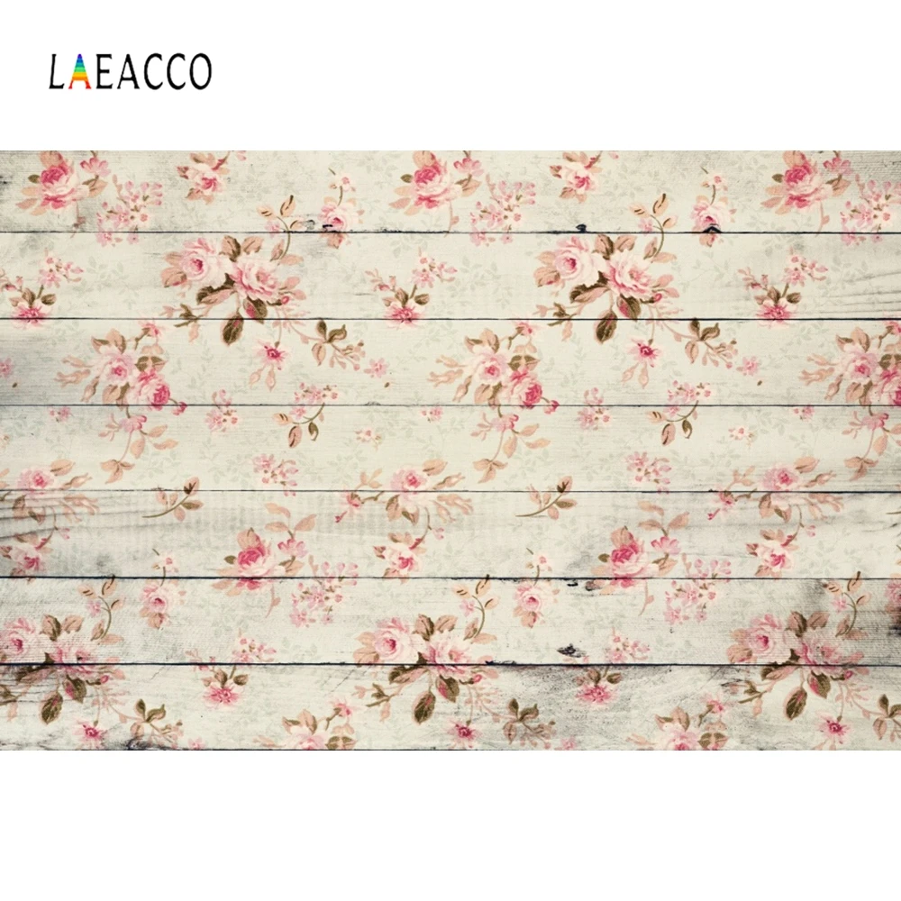 Laeacco фон для фотосъемки с изображением деревянной доски и цветов на день рождения
