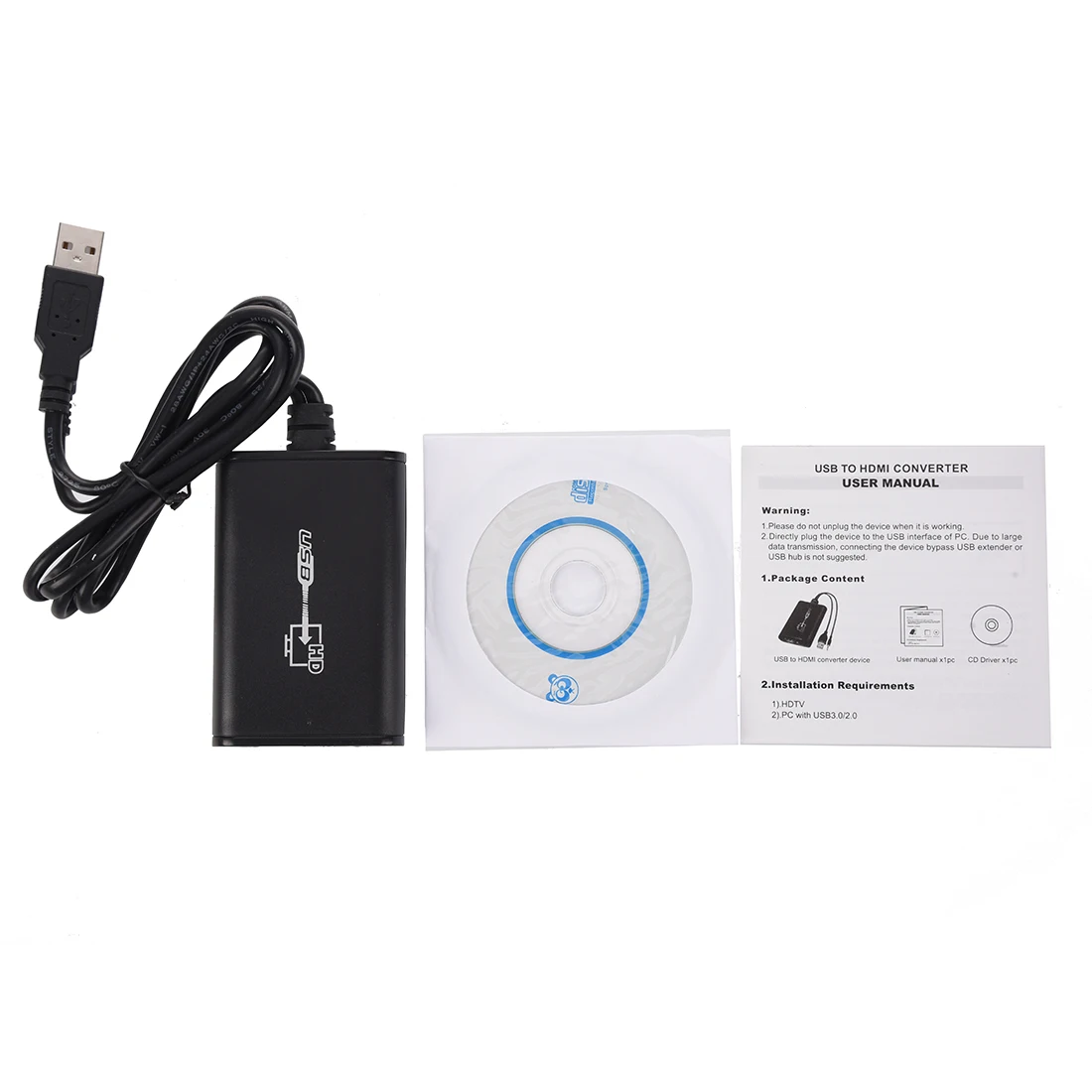USB в HDMI конвертер с 3 5 мм аудио кабель 1080P для Windows XP/VISTA/7 и Mac OS X Черный|Кабели VGA| |