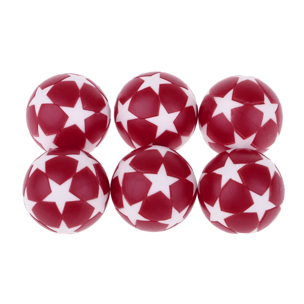 6 шт. 32 мм пластиковый настольный футбольный мяч Foosball Fussball запасные Мячи развлечение настольная игра аксессуары прочные - Цвет: Dark Red