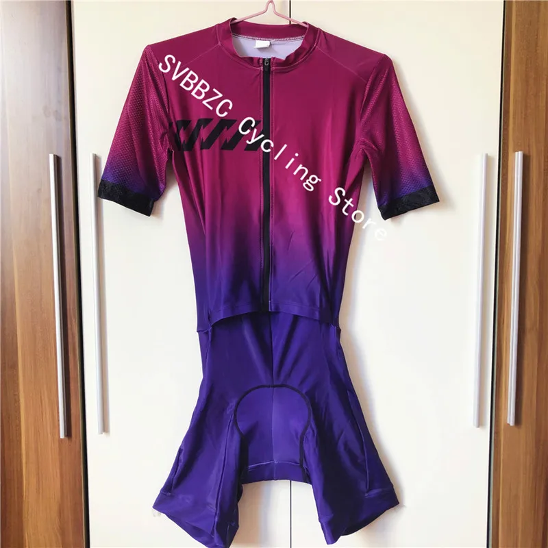1-Pic Color Дышащий женский комбинезон с короткими рукавами триатлонный костюм Ropa Ciclismo Maillot фиолетовый Велоспорт Спортивная форма велокостюм набор - Цвет: 1-Pic Color