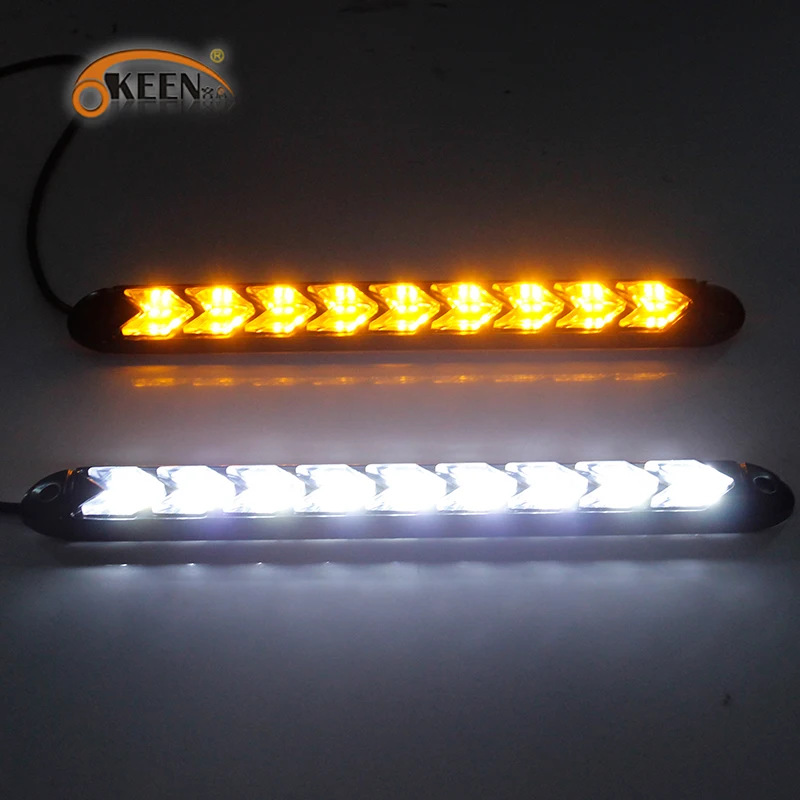Автомобильный светодиодный дневный ходовой светильник OKEEN 2 шт. DRL + желтый с