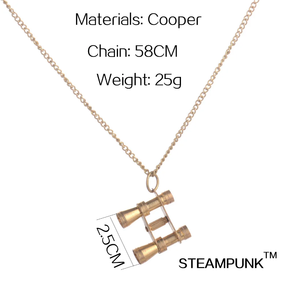 Стимпанк украшения Латунь бинокулярный Подвески 25 Вес Ожерелья для мужчин