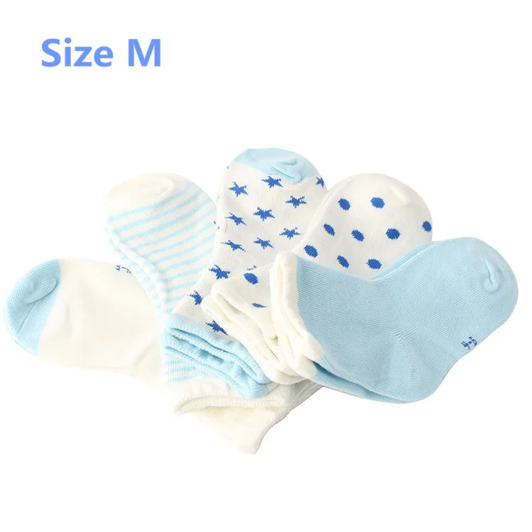 style 1-M blue Зима-весна,, 5 пар, детские носки с милыми рисунками мягкий хлопковый носок для новорожденных и малышей, удобные носки до лодыжки для От 0 до 10 лет - Цвет: style 1-M blue