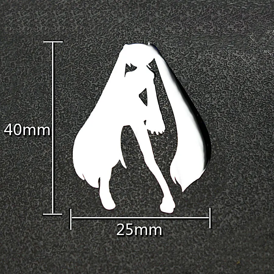 PowerAngel Hatsune Miku аниме наклейка DIY 3D Металлические отличительные знаки наклейка s для автомобиля для мобильного телефона наклейка для ноутбука Наклейка