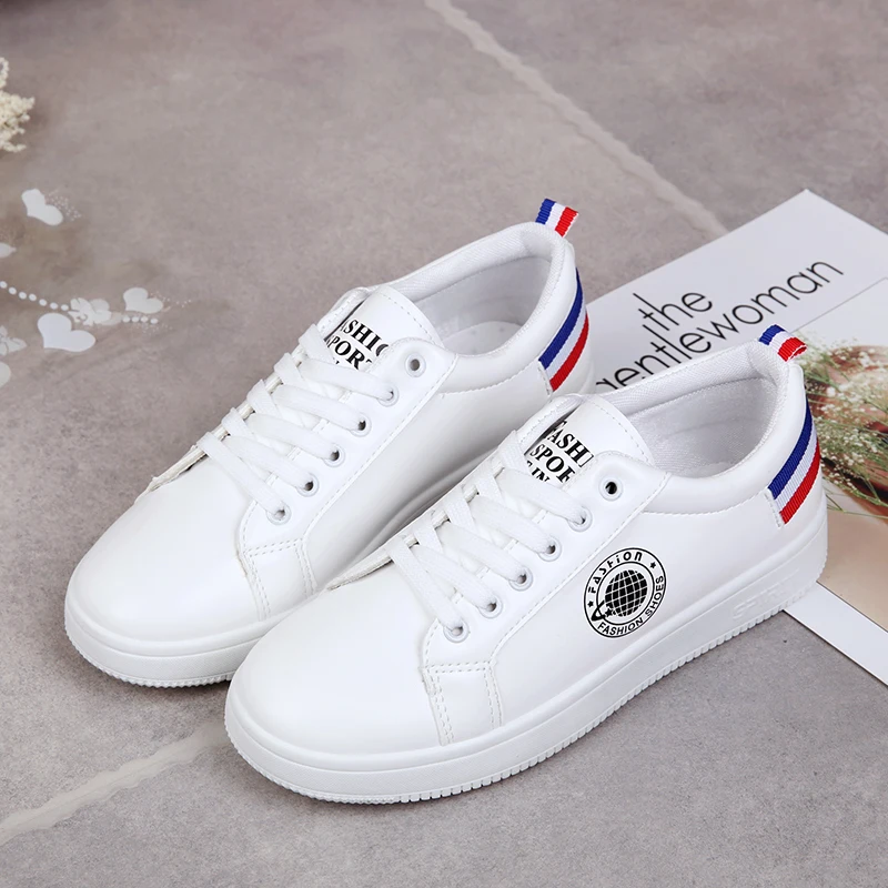 2018 Summer Women Lightweight Flats Lace Up Loafers Leather Shoes Female Casual Simple Ladies White Round Head Lx5 | Обувь