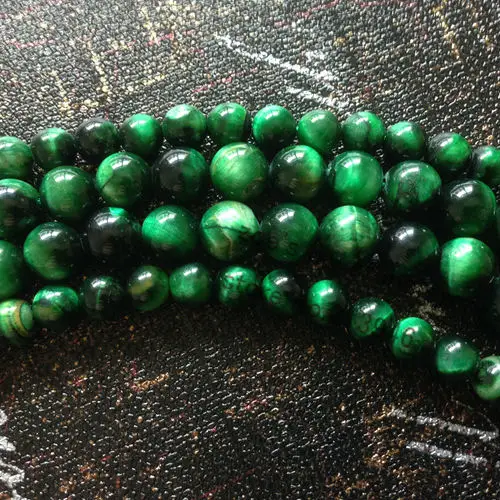 

6/8/10 мм 1 нить/упаковка натуральный зеленый тигровый глаз камень свободные нити полудрагоценные ювелирные изделия бусины