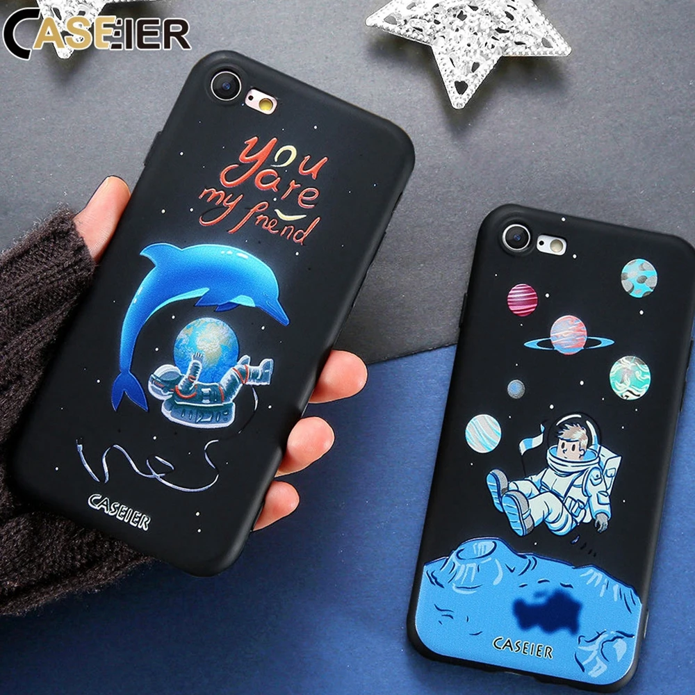 Caseier чехол для телефона iPhone 7 8 плюс Чехол 3D тисненым рисунком мягкий силиконовый