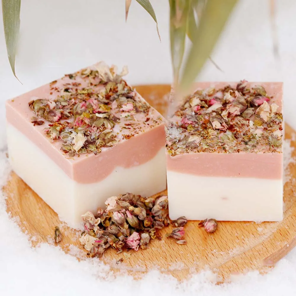 

Jasmine Handmade Cold Process Handmade Soap Petal Milk Bath Face Soap Skin Moisturizing Deep Cleaning Soap