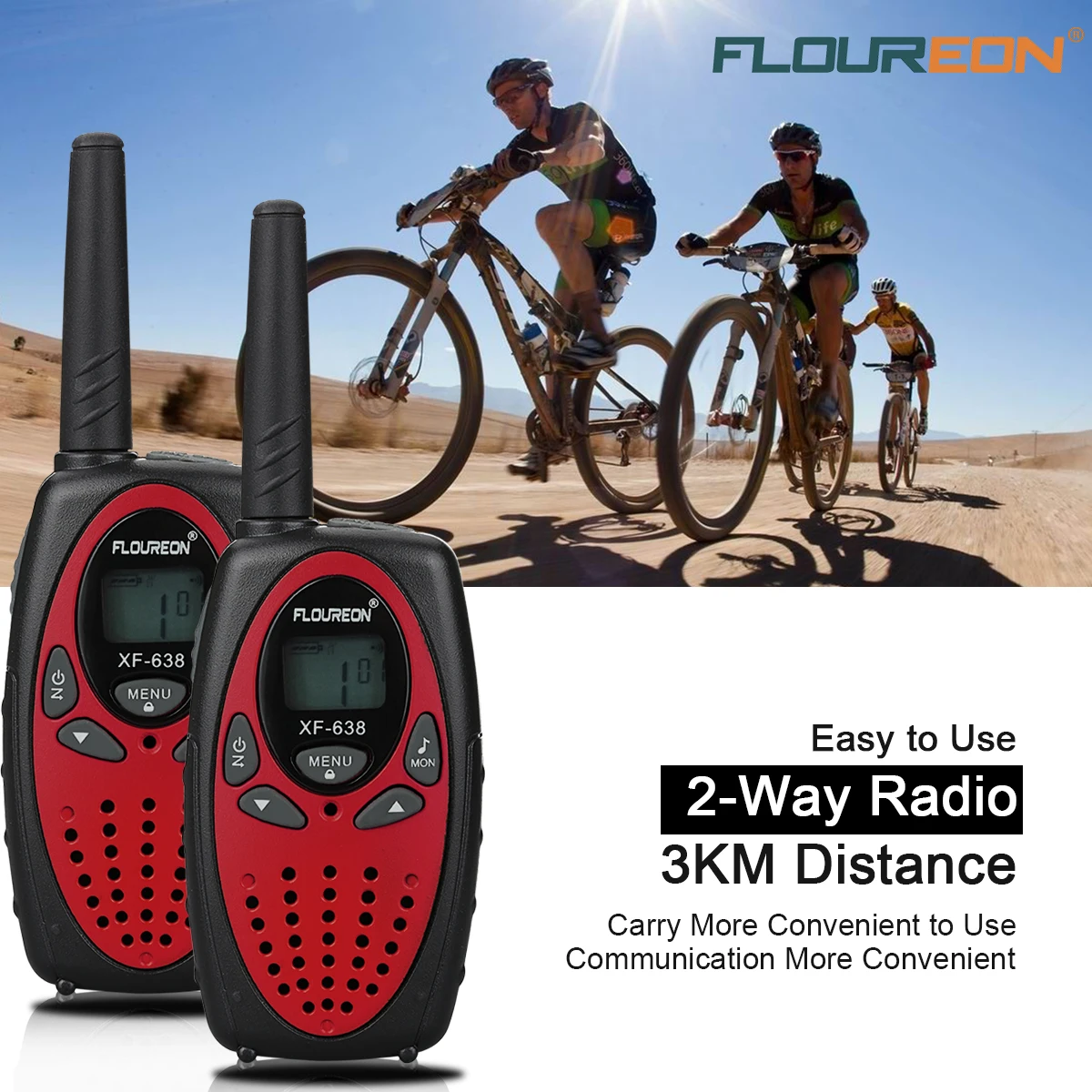 FLOUREON 8 канальный walkie talkie s UHF400-470MHz двухстороннее радио 3 км Interphone mini walkie talkie 2 шт walkie-talkie подарок