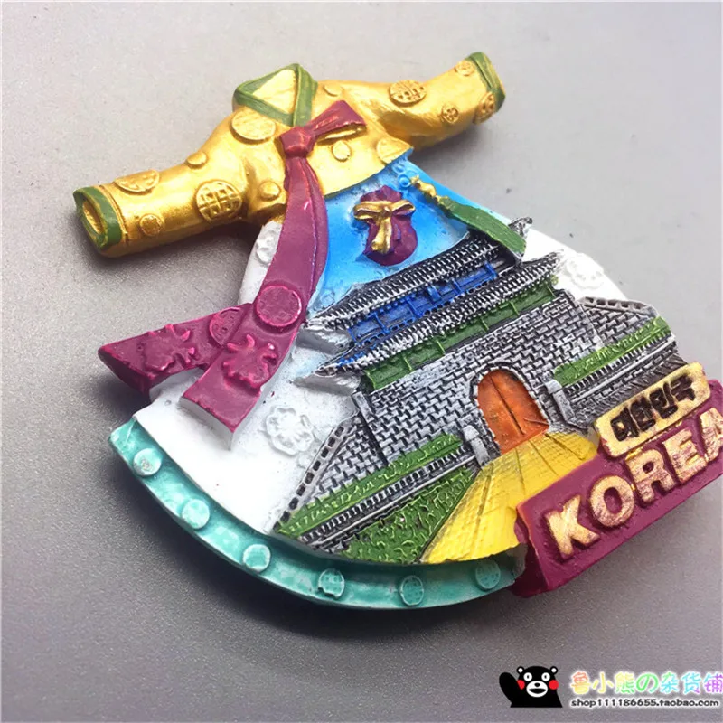 Новые горячие корейские наклейки на холодильник 3D из смолы Hanbok Namdaem Gyeongbokgung