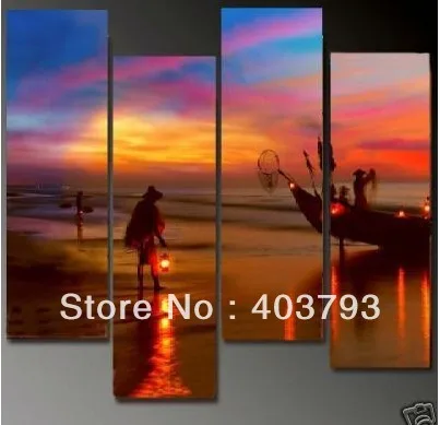 

MODERN ABSTRACT HUGE WALL ART OIL PAINTING ON CANVAS sunseting free shipping