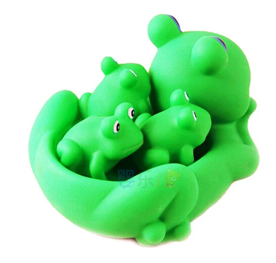 

Baby bath toy squeeze sound Waterplay rubber green bath toy Frog cartoon pool tub swim animal Brinquedo Bathroom float squeaky