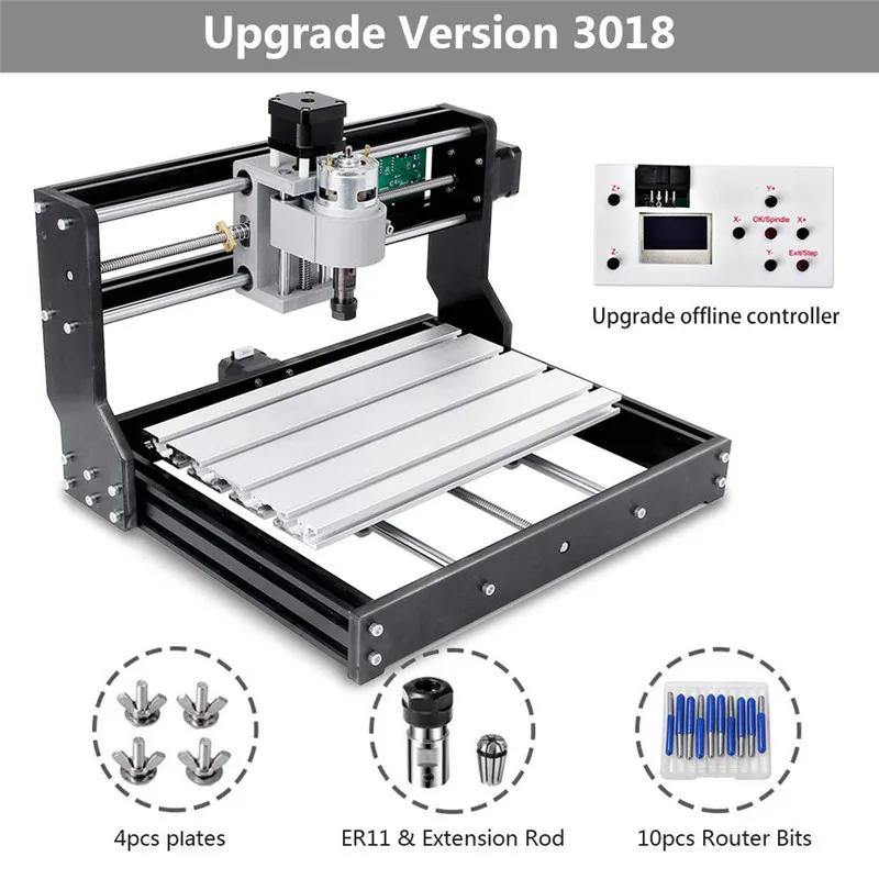 CNC 3018 Pro GRBL Diy Мини станок с ЧПУ 3 оси pcb фрезерный станок, деревообрабатывающий станок лазерная гравировка cnc 3018 может работать в автономном режиме