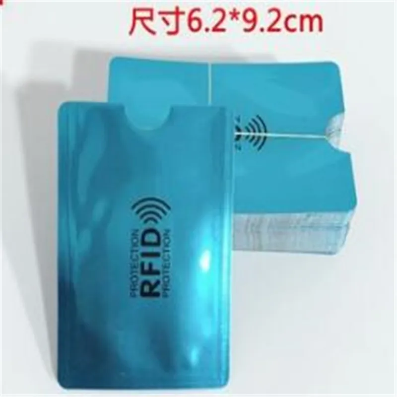 Синий 10 шт. Анти Rfid Блокировка ридер замок держатель для карт Id банковский чехол для карт Защита Алюминиевый металлический умный Противоугонный кредитный держатель для карт - Цвет: Синий