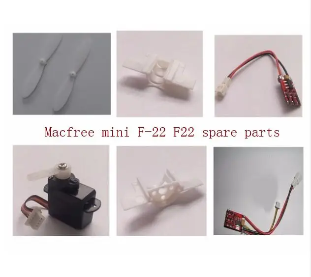 

Macfree mini F-22 F22 RC Airplane spare parts propeller blade servo motor seat ESC Rudder angle Receiver pulley etc