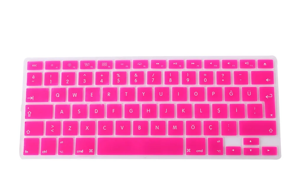 Rose Red Чехол для клавиатуры ноутбука для macbook air 13 pro 15 дюймов A1466 A1502 A1278 A1398 ЕС кремния Турция клавиатура с подсветкой крышка защитная пленка - Цвет: Rose Red