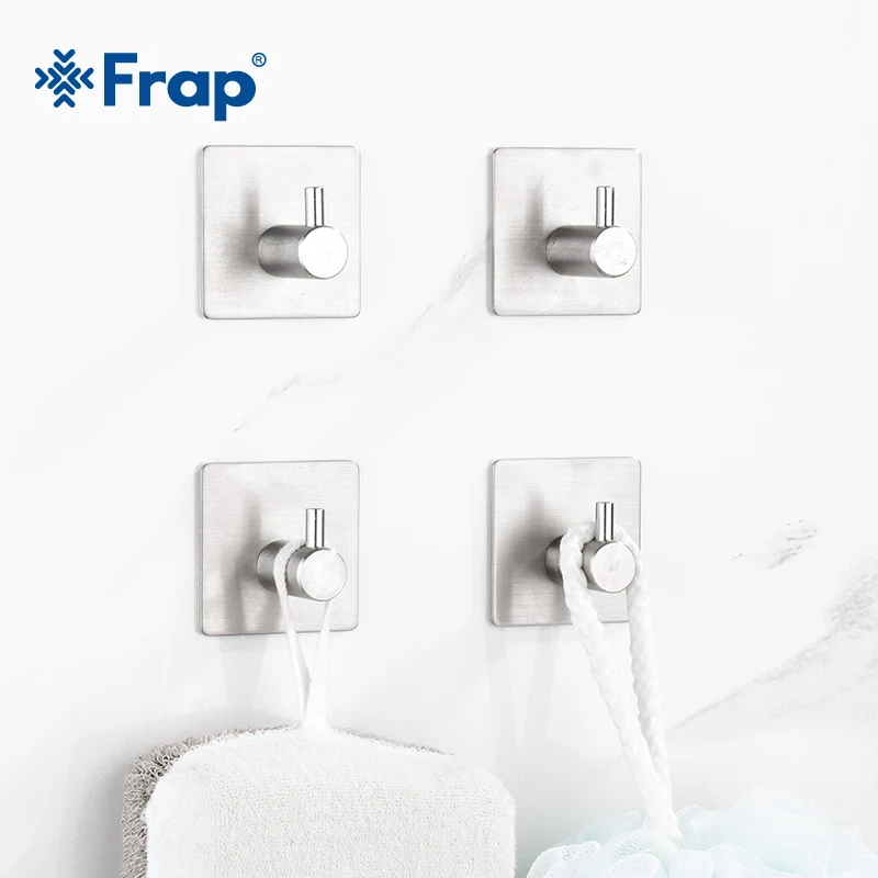 

Frap Hot Sale 304 Stainless Steel Robe Hooks Wall Door Clothes Hanger Kitchen Bathroom Rustproof Towel Hooks 4pcs/Set Y19002